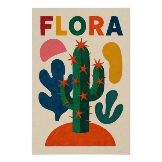 FLORA - Botanische Farbexplosion Poster (Vorderseite)