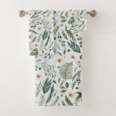 Flora Botanischer Garten Wasserfarben Muster Badhandtuch Set (Insitu)