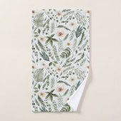 Flora Botanischer Garten Wasserfarben Muster Badhandtuch Set (Handtuch)