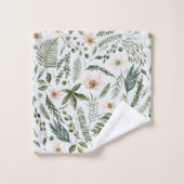 Flora Botanischer Garten Wasserfarben Muster Badhandtuch Set (Waschlappen)