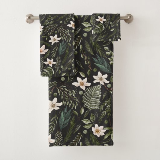 Flora Botanischer Garten Wasserfarben Muster Badhandtuch Set (Insitu)