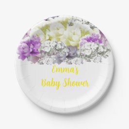Flora-Bouquet-Babydusche aus gemischtem Soft Pappteller