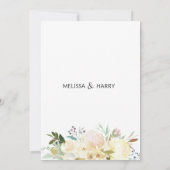 Flora Bouquet Pink Goldfarbene Hochzeit Einladung (Rückseite)