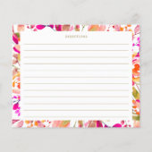 Flora-Brautparty-Rezept-Karte (Hot Pink) (Rückseite)