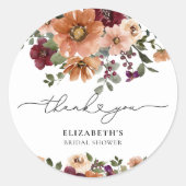 Flora-Brautparty Runder Aufkleber (Vorderseite)