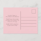Flora Brautparty Tee Party Einladung Postkarte (Rückseite)