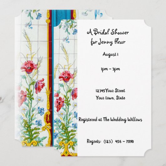 Flora Bridal Dusche Einladung (Vorne/Hinten)
