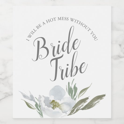 Flora-Bridesmaid-Label für Wasserfarben Weinetikett (Einzelnes Label)