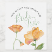 Flora-Bridesmaid-Label für Wasserfarben Weinetikett (Einzelnes Label)