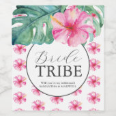 Flora-Bridesmaid-Label für Wasserfarben Weinetikett (Einzelnes Label)