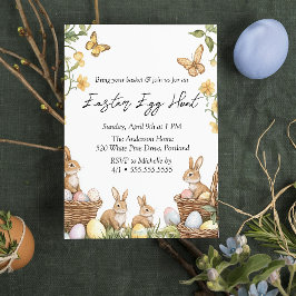 Flora Bunnies und Eier Ostereierjagd Einladung