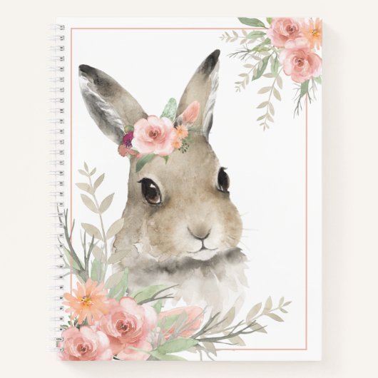 Flora Bunny Rabbit Woodland Tier Notizblock (Vorderseite)