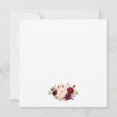 Flora-Burgundy Gold Wedding Card S Einladung (Rückseite)
