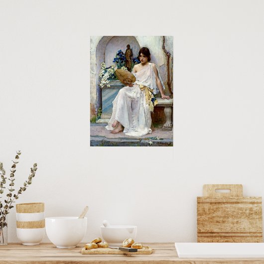 Flora by Pre-Raphaelite John William Waterhouse Poster (Küche)