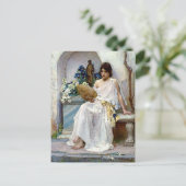 Flora by Pre-Raphaelite John William Waterhouse Postkarte (Stehend Vorderseite)