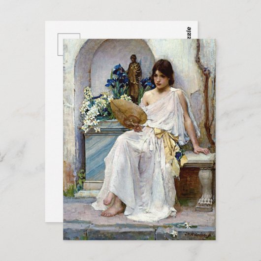 Flora by Pre-Raphaelite John William Waterhouse Postkarte (Vorne/Hinten)