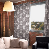 Flora-Damast-Gleitschirm Nahtlose Graue Blume Must Duschvorhang