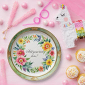 Flora-dekorative Wasserfarben Pappteller (Party)