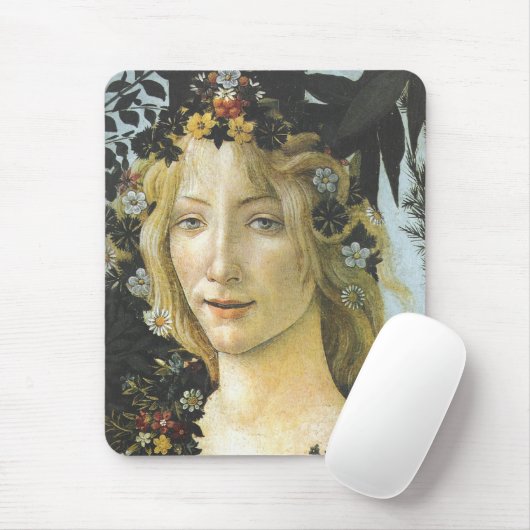 Flora (Detail Primavera) Botticelli Kunst, Dichtun Mousepad (Mit Mouse)
