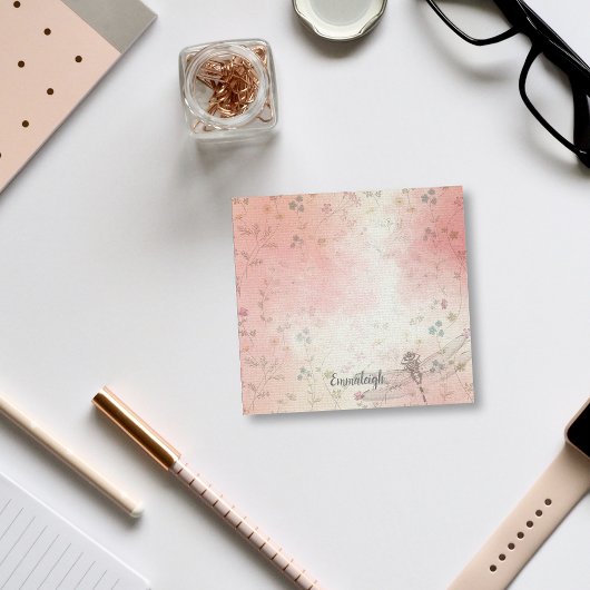 Flora-Drachenfliege | Rosa grün Post-it Klebezettel