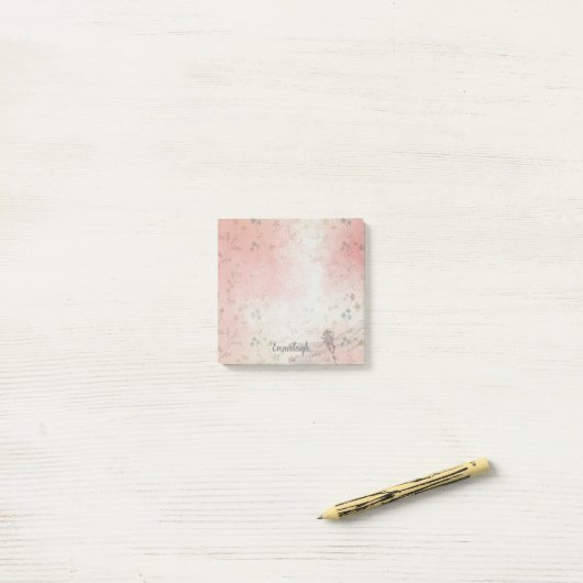 Flora-Drachenfliege | Rosa grün Post-it Klebezettel (Auf Schreibtisch)