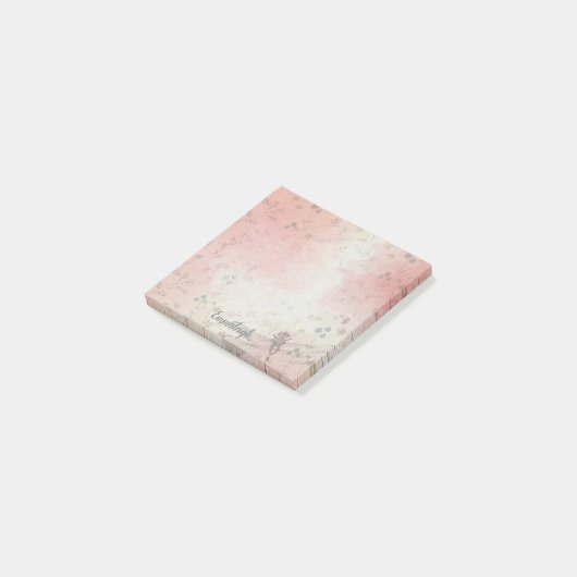 Flora-Drachenfliege | Rosa grün Post-it Klebezettel (angewinkelt)