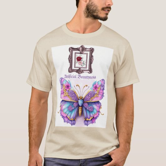 Flora Elegance Butterfly Kunst, Dichtung und Musik T-Shirt (Vorderseite)