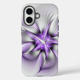 Flora Elegante Modernes Abstraktes Violett Fraktal iPhone 16 Hülle