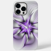 Flora Elegante Modernes Abstraktes Violett Fraktal Case-Mate iPhone Hülle (Rückseite)