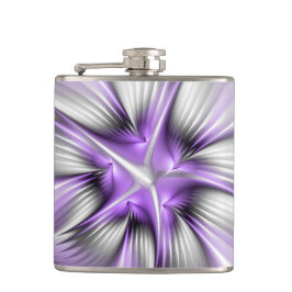 Flora Elegante Modernes Abstraktes Violett Fraktal Flachmann