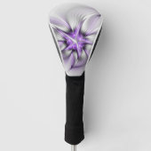 Flora Elegante Modernes Abstraktes Violett Fraktal Golf Headcover (Vorderseite)