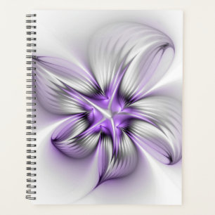 Flora Elegante Modernes Abstraktes Violett Fraktal Planer