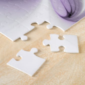 Flora Elegante Modernes Abstraktes Violett Fraktal Puzzle (Seite)