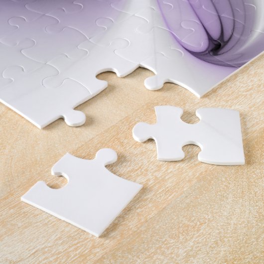 Flora Elegante Modernes Abstraktes Violett Fraktal Puzzle (Seite)