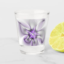 Flora Elegante Modernes Abstraktes Violett Fraktal