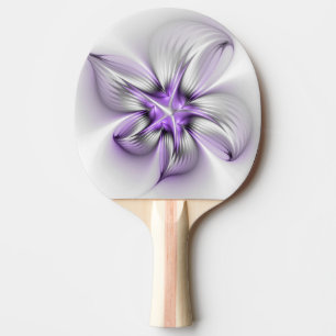 Flora Elegante Modernes Abstraktes Violett Fraktal Tischtennis Schläger
