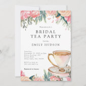 Flora Elegantes Tee Party Bridal Dusche Einladung (Vorderseite)