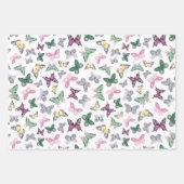 Flora-Fauna-Schmetterlingsgarten Muster Geschenkpapier Set (Vorderseite 3)