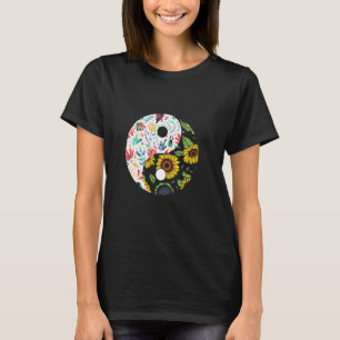 Flora Fauna Yin Yang Buddhismus Blume Insekten Bal T-Shirt