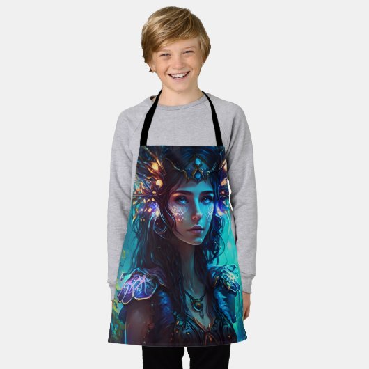 Flora Feenwald abstrakte whimsical cool Schürze (Getragen)