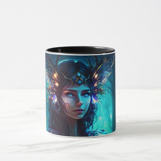 Flora Feenwald abstrakte whimsical cool Tasse (Zentrum)