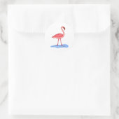 Flora Flamingo Runder Aufkleber (Tasche)