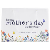 Flora florale Happy Mütter Day Godmutter Große Geschenktüte (Rückseite)