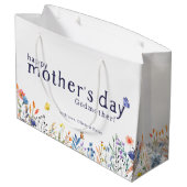 Flora florale Happy Mütter Day Godmutter Große Geschenktüte (Rückseite Schrägansicht)