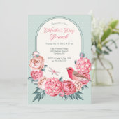 Flora-floraler Brunch der Mama's Day Brunch Einladung (Stehend Vorderseite)