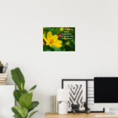 Flora Foto der Gelben Blume mit Zitat Poster (Heimbüro)