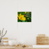 Flora Foto der Gelben Blume mit Zitat Poster (Küche)