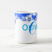 Flora-Fraktal-abstrakter Namenstext Kaffeetasse (Mittel)