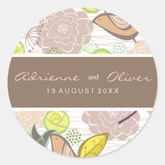 Flora-Gastgeschenk Hochzeit-Aufkleber Runder Aufkleber