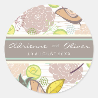 Flora-Gastgeschenk Hochzeit-Aufkleber Runder Aufkleber